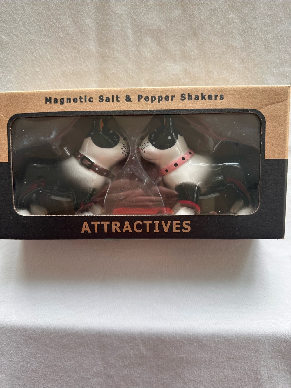 Magnetic Boston Terrier Salt & Pepper Shakers.